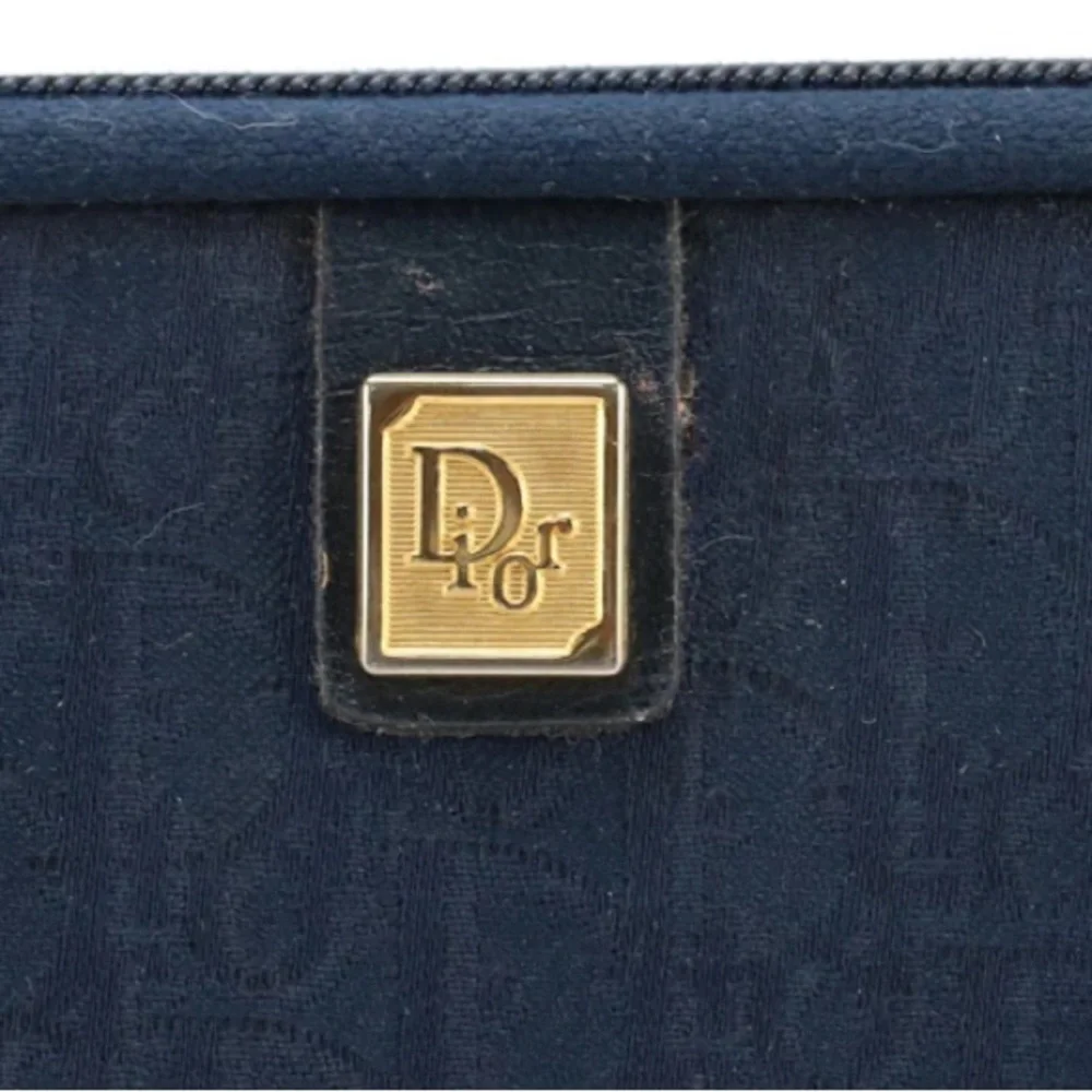 Christian Dior Trotter Jacquard Zip Cosmetic Bag Vintage